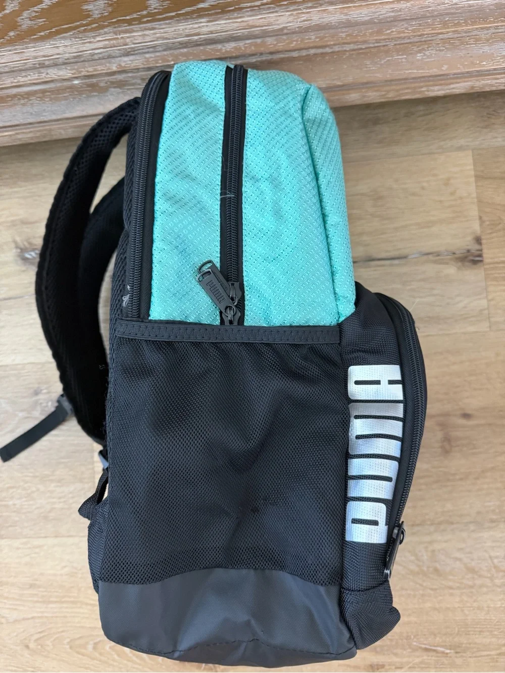 Puma Teal and Black Backpack with Reflective Logo